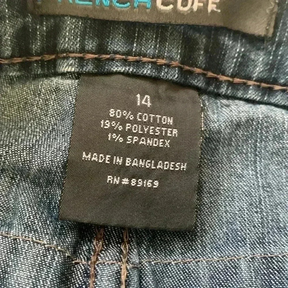 French Cuff NWOT high rise,  wide leg, mid-weight mid wash jeans Size 14 - Picture 6 of 8